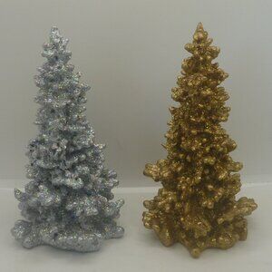 Two Glitter Christmas Trees